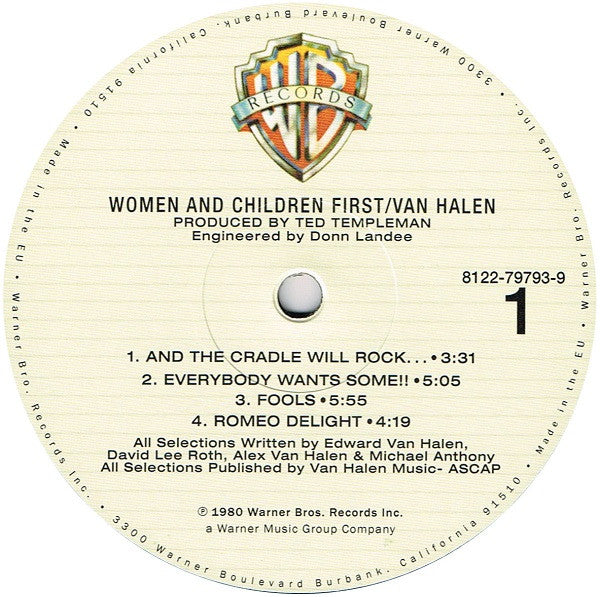 Van Halen : Women And Children First (LP, Album, RE, RM, 180)