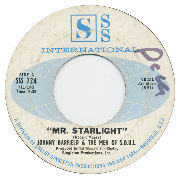 Johnny Barfield & The Men Of S.O.U.L. : Mr. Starlight (7")