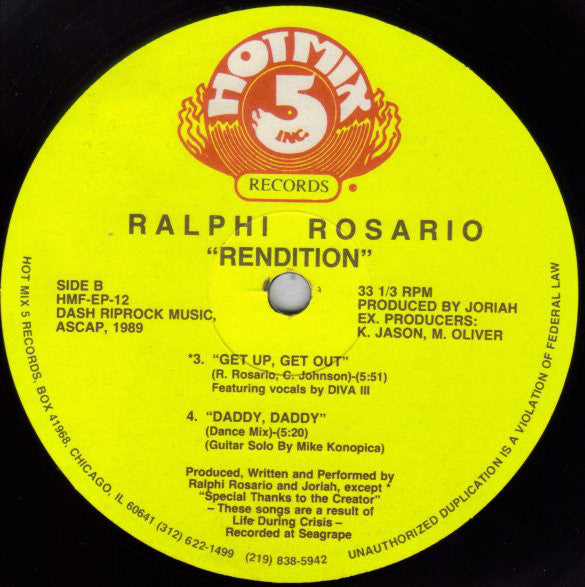 Ralphi Rosario : Rendition (12", EP)