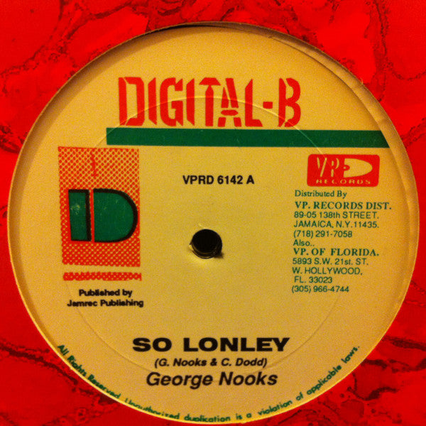 George Nooks / Gregory Issacs* : So Lonely / Danger In Your Eyes (12", Single)