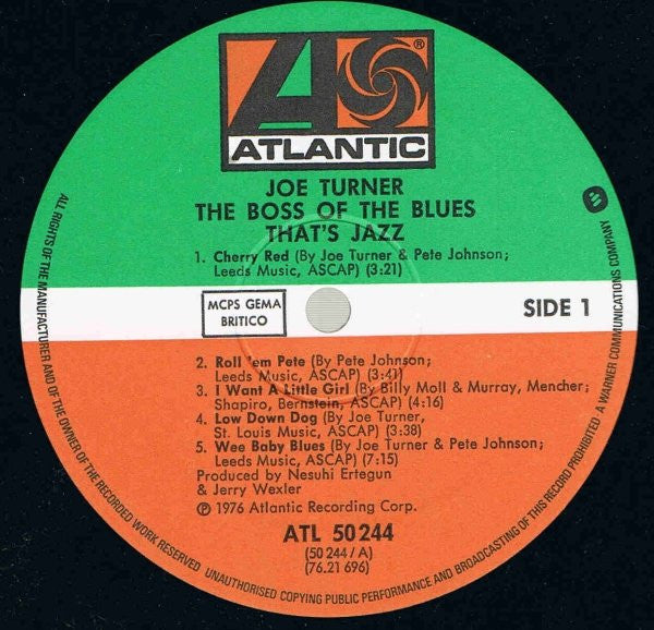 Big Joe Turner : The Boss Of The Blues (LP, Album, RE, Gat)