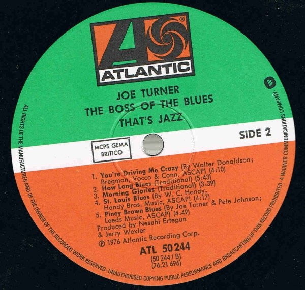 Big Joe Turner : The Boss Of The Blues (LP, Album, RE, Gat)