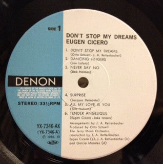 Eugen Cicero : Don't Stop My Dreams (LP, Album)