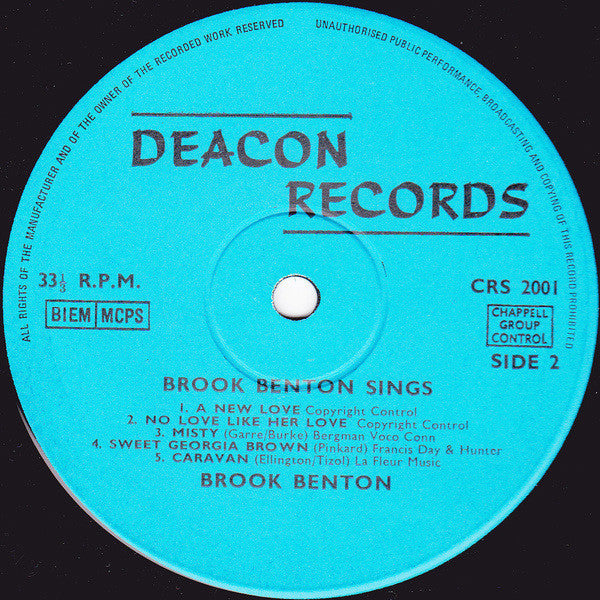 Brook Benton / Jackie Jocko : Brook Benton Sings (LP, RE)