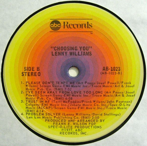 Lenny Williams : Choosing You (LP, Album, San)