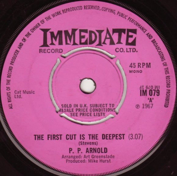 P.P. Arnold : The First Cut Is The Deepest (7", Single, Mono, RE)