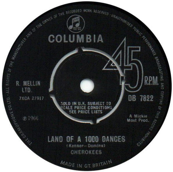 The Cherokees (2) : Land Of A 1000 Dances (7", Single)