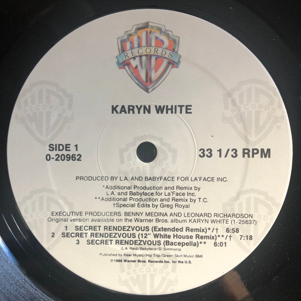 Karyn White : Secret Rendezvous (12", Maxi)