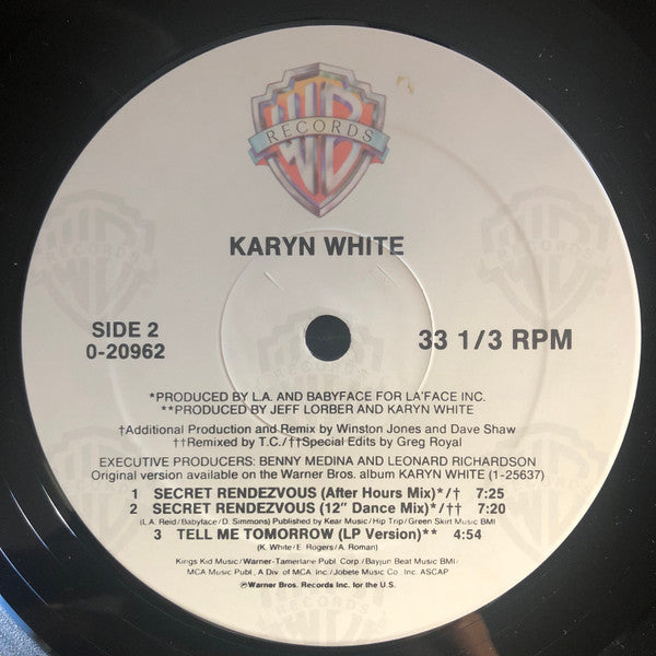 Karyn White : Secret Rendezvous (12", Maxi)