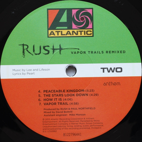 Rush : Vapor Trails Remixed (2xLP, Album, RE, 180)