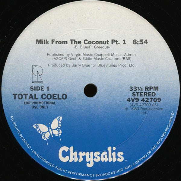 Toto Coelo : Milk From The Coconut (12", Promo)