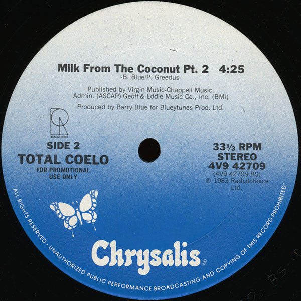 Toto Coelo : Milk From The Coconut (12", Promo)