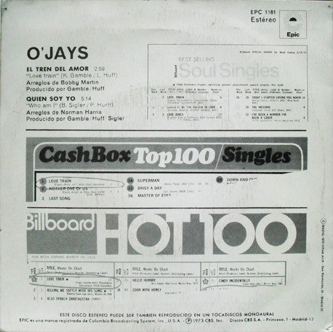 The O'Jays : Love Train (7", Single)