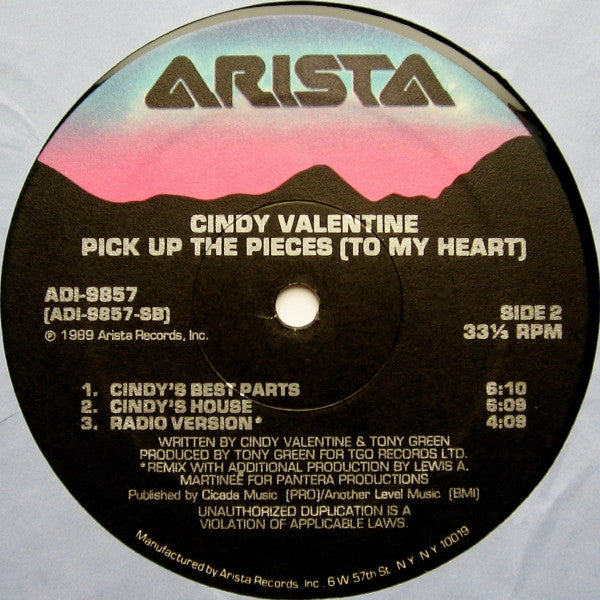 Cindy Valentine : Pick Up The Pieces (To My Heart) (12", EMW)