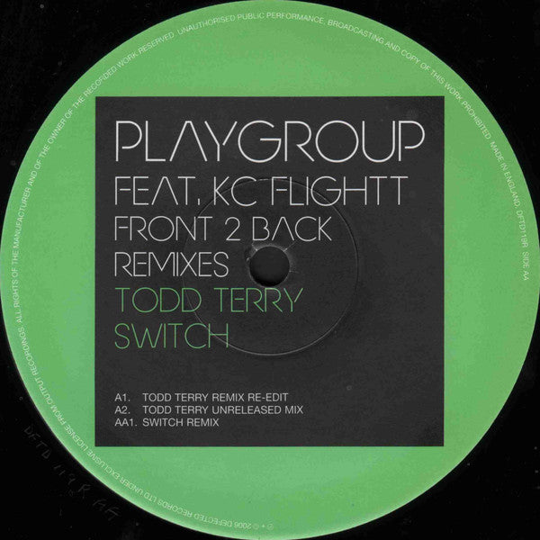 Playgroup Feat. KC Flightt : Front 2 Back (Todd Terry / Switch Remixes) (12", 2/2)