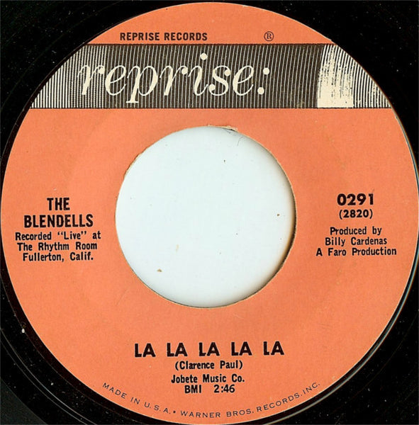 The Blendells : La La La La La / Huggie's Bunnies (7", Single, Styrene, Ter)