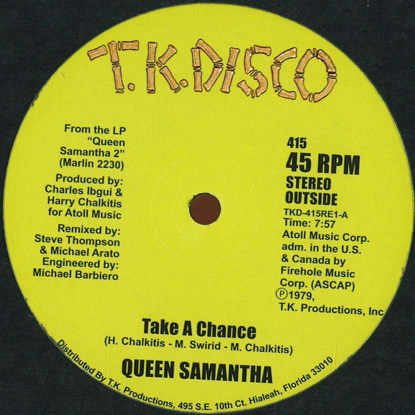 Queen Samantha : Take A Chance (12", RE, RM)