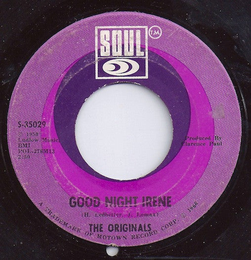The Originals : Good Night Irene  (7", Single, Mono, ARP)