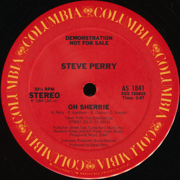Steve Perry : Oh Sherrie (12", Promo)