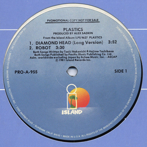 Plastics : Diamond Head (Long Version) (12", Promo)