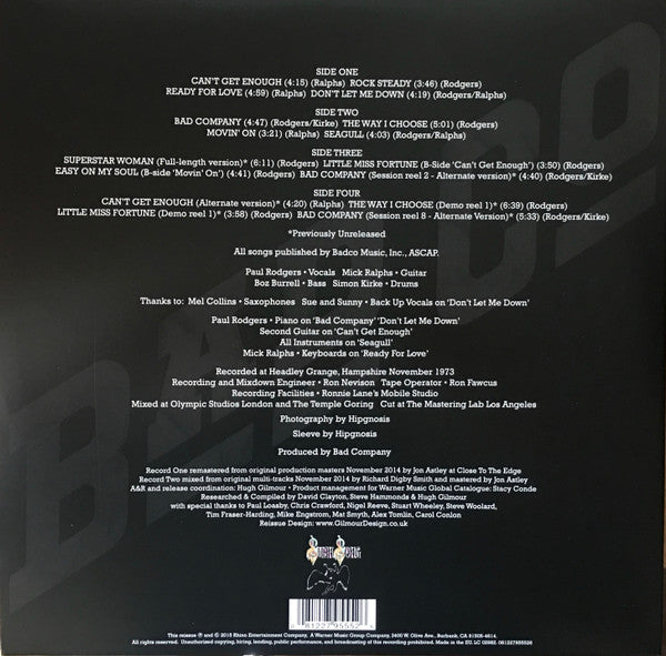 Bad Company (3) : Bad Company (2xLP, Album, Dlx, RE, RM, Gat)