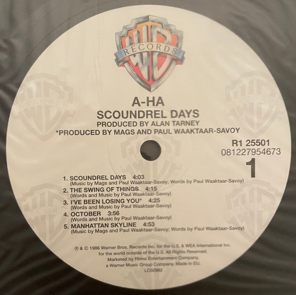 a-ha : Scoundrel Days (LP, Album, RE, 180)