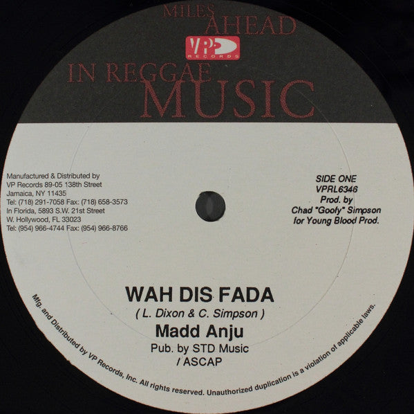 Madd Anju / Red Rat : Wha Dis Fada / Buddy She Want (12")