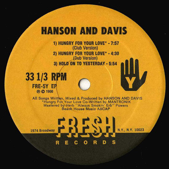 Hanson & Davis : I'll Take You On / Hungry For Your Love / Hold On To Yesterday (12", EP)