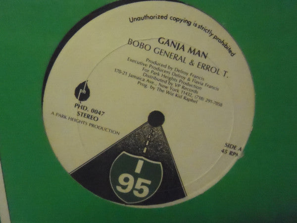 Bobo General & Errol T. / Bobo General : Ganja Man / Cease Fire (12")