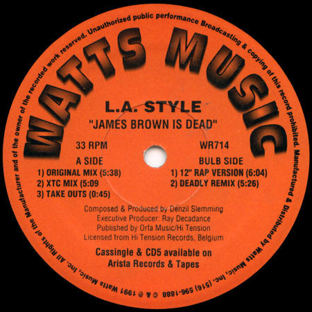 L.A. Style : James Brown Is Dead (12")
