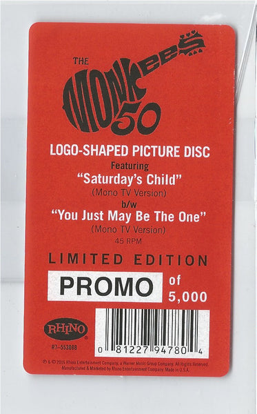 The Monkees : Saturday's Child b/w You Just May Be The One (7", Shape, Ltd, Pic, Promo)