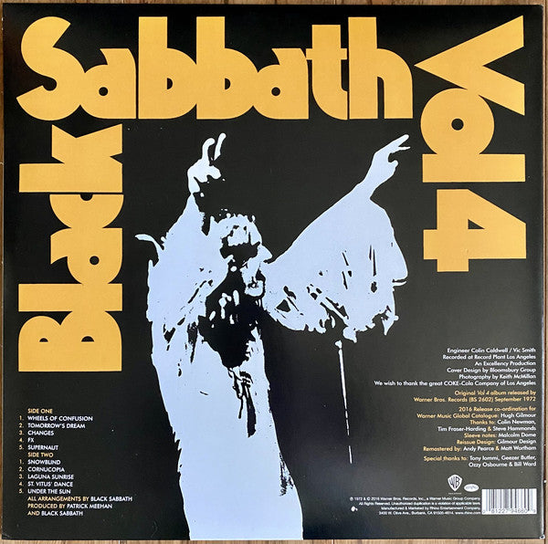 Black Sabbath : Black Sabbath Vol 4 (LP, Album, Ltd, RE, RM, Ora)
