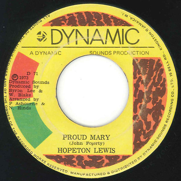 Hopeton Lewis : Proud Mary / Baby Don't Get Hooked On Me (7")
