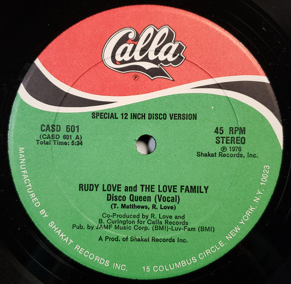 Rudy Love And The Love Family : Disco Queen (12")