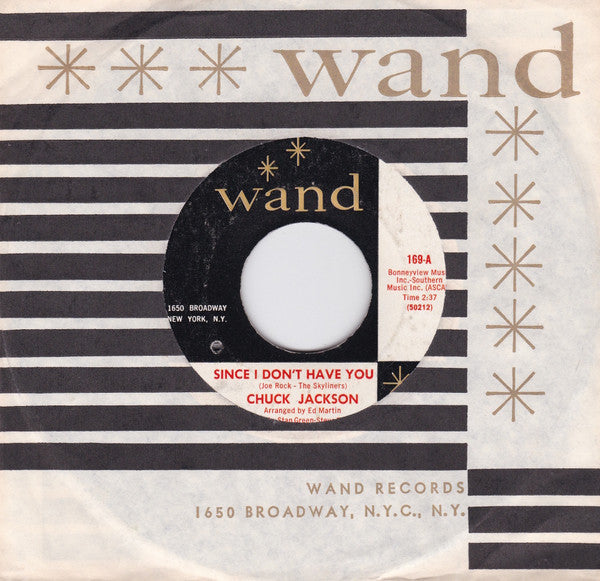 Chuck Jackson : Since I Don't Have You (7", Single, Styrene, MO)